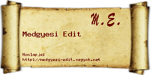 Medgyesi Edit névjegykártya